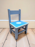 Hand Painted Vintage-Style Blue and White Children's Chair (Personalised)